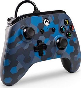 Pad PowerA Kontroler przewodowy Power A oficjalnie licencjonowany przez firmę Microsoft i zgodny z Xbox One, Xbox One S, Xbox One X i Windows 10 - Stealth Blue Camouflage 2