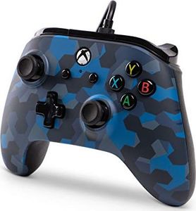 Pad PowerA Kontroler przewodowy Power A oficjalnie licencjonowany przez firmę Microsoft i zgodny z Xbox One, Xbox One S, Xbox One X i Windows 10 - Stealth Blue Camouflage 5
