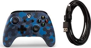 Pad PowerA Kontroler przewodowy Power A oficjalnie licencjonowany przez firmę Microsoft i zgodny z Xbox One, Xbox One S, Xbox One X i Windows 10 - Stealth Blue Camouflage 7