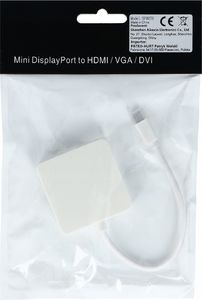 Adapter AV Pawonik DisplayPort Mini - HDMI - D-Sub (VGA) - DVI-I - Jack 3.5mm biały 6