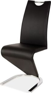 Selsey Krzesło tapicerowane Sferro czarna ekoskóra na chromowanej podstawie 1
