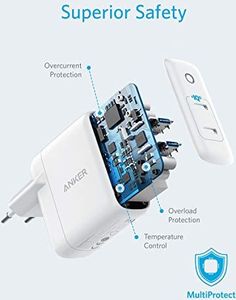 Ładowarka Anker Anker PowerPort III Duo, kompaktowa dwuportowa ładowarka ścienna Type-C z PowerIQ 3.0, zasilanie dla iPhone XR / Xs / Max / X / 8 / Plus, Galaxy S10 / S9, Pixel 3a / 3 / XL, iPad Pro i więcej 5