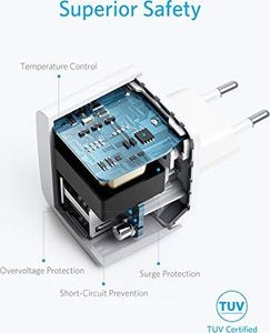 Ładowarka Anker Anker PowerPort Mini, wyjątkowo ?adowarka USB, zasilanie 2,5 A dla iPhone XS / XS Max / XR / X / 8/7 / 6 / Plus, iPad Pro / Air 2 / Mini 4, Samsung 3