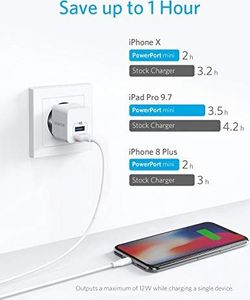 Ładowarka Anker Anker PowerPort Mini, wyjątkowo ?adowarka USB, zasilanie 2,5 A dla iPhone XS / XS Max / XR / X / 8/7 / 6 / Plus, iPad Pro / Air 2 / Mini 4, Samsung 4