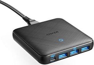 Ładowarka Anker Anker Ładowarka PowerPort Atom III Slim USB-C, 4-portowy zasilacz PIQ 3.0 65 W i GaN z wejściem USB-C 45 W, do komputerów MacBook, laptopów z USB C, iPada Pro, iPhone'a, Galaxy, Pixel 1