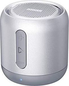 Głośnik Anker Anker SoundCore Mini Bluetooth, kompaktowy Głośnik z 15 godzinami pracy, fantastycznym dźwiękiem, zasięgiem Bluetooth 20 metrów, radiem FM i intensywnym basem (srebrny) 1