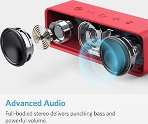 Głośnik Anker Anker Głośnik SoundCore Bluetooth, Głośnik z niesamowitą 24-godzinną żywotnością baterii i podwójnym sterownikiem 6 W, wbudowany mikrofon do iPhone'a, Samsunga (Czerwony) 8