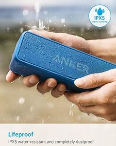 Głośnik Anker Anker SoundCore 2, potężny bas z podwójnymi przetwornikami basowymi, bateria 24h, ulepszona ochrona przed wodą IPX7, Głośnik bezprzewodowy do iPhone'a, Samsung (niebieski) 4