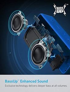 Głośnik Anker Anker SoundCore 2, potężny bas z podwójnymi przetwornikami basowymi, bateria 24h, ulepszona ochrona przed wodą IPX7, Głośnik bezprzewodowy do iPhone'a, Samsung (niebieski) 6