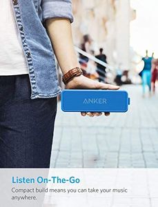Głośnik Anker Anker SoundCore 2, potężny bas z podwójnymi przetwornikami basowymi, bateria 24h, ulepszona ochrona przed wodą IPX7, Głośnik bezprzewodowy do iPhone'a, Samsung (niebieski) 7