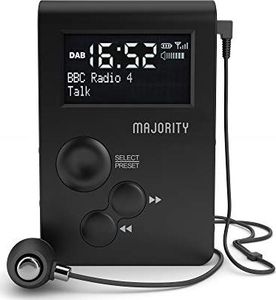 Radio MAJORITY Majority radio DAB / DAB + / FM Petersfield-Go, radio kieszonkowe, dołączana konstrukcja, przypinane, super lekkie, do uprawiania sportu, biegania, biegania, akumulator z 10-12 godzinami pracy 2