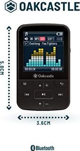 MAJORITY Odtwarzacz MP3 Oakcastle MP100 8GB z Bluetooth, radiem i długotrwałą baterią do użytku i do biegania, do uprawiania sportu, kompatybilny z kartami SD o pojemności 32 GB, 64 GB i 128 GB, ze słuchawkami 2