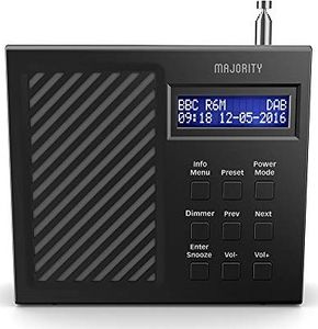 Radio MAJORITY Majority radio cyfrowe i FM Arbury II DAB / DAB + - 6-godzinna bateria wielokrotnego ładowania o długiej żywotności - podwójny budzik - złącze USB 1