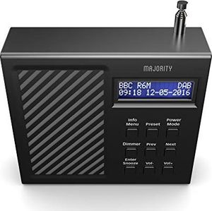 Radio MAJORITY Majority radio cyfrowe i FM Arbury II DAB / DAB + - 6-godzinna bateria wielokrotnego ładowania o długiej żywotności - podwójny budzik - złącze USB 4