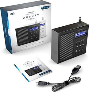 Radio MAJORITY Majority radio cyfrowe i FM Arbury II DAB / DAB + - 6-godzinna bateria wielokrotnego ładowania o długiej żywotności - podwójny budzik - złącze USB 6