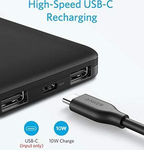 Powerbank Anker Anker PowerCore 10000 mAh z wejściem USB-C, zewnętrzną baterią, dużą pojemnością, kompatybilny z iPhone 11, Samsung, iPad 2020 Pro, AirPods i innymi. 3