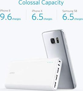 Powerbank Anker Anker PowerCore 26800 mAh Power Bank Zewnętrzna bateria z podwójnym portem ładowania, dwa razy szybsze ładowanie, 3 porty USB dla iPhone XR / XS / X / 8/7, iPada, Samsunga Galaxy i innych (biały) 5
