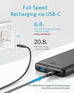 Powerbank Anker Anker PowerCore Essential 20000 PD, power bank 20000 mAh USB-C z zasilaniem 18 W, ogromna pojemność, kompatybilny z iPhone 11/11 Pro / 11 Pro Max / 8 / X / XR, Samsung 4