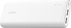 Powerbank Anker Anker Zewnętrzna bateria PowerCore 20100 mAh, kompaktowy power bank, 2-portowa ładowarka o dużej pojemności 4,8 A z technologią PowerIQ do iPhone'a, iPada, Samsunga Galaxy (biała / matowa) 1