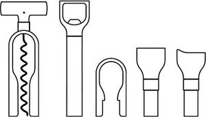 WMF Zestaw do wina WMF Baric Sommelier, sztuki 5, korkociąg, nóż do folii, korek do butelki, nalewak do wina, otwieracz do butelek, w pudełku z drewna orzechowego, czarny 6