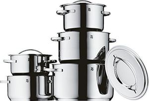 WMF Zestaw garnków WMF Gala Plus, sztuki 5, stal nierdzewna polerowana Cromargan, garnki z metalową pokrywką, garnki indukcyjne, garnek indukcyjny, niepowlekany 1