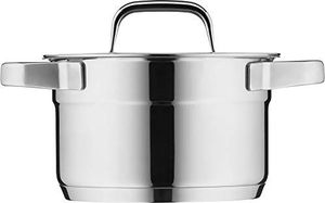 WMF WMF Compact Cuisine o wysokości 16 cm, szklana pokrywa, o pojemności 2,0 l, polerowana stal nierdzewna Cromargan, wewnętrzne skalowanie, możliwość układania w stosy, garnek indukcyjny 2