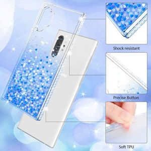 Etui HUAWEI P40 LITE Diamond Liquid Przelewany Brokat niebieskie 4