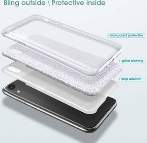 Etui HUAWEI Y5P Brokat Glitter srebrne 3