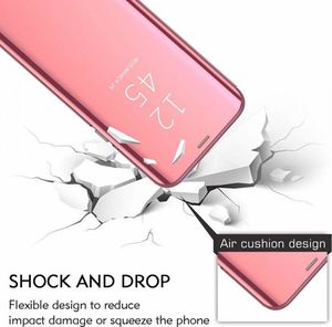 Etui HUAWEI Y6P Clear View Cover z klapką różowe 14