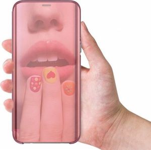 Etui HUAWEI Y6P Clear View Cover z klapką różowe 3