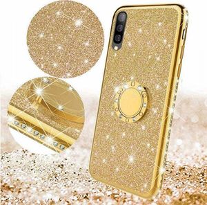 Etui HUAWEI Y6P Diamond Ring Brokat złoty 2