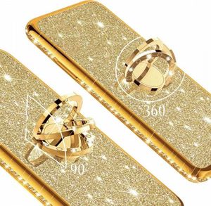 Etui HUAWEI Y6P Diamond Ring Brokat złoty 4