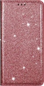 Etui HUAWEI Y6P portfel z klapką Flip Magnet Shine Brokat różowe 7