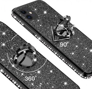 Etui IPHONE 12 Diamond Ring Brokat czarny 3