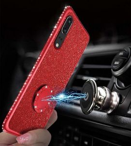 Etui IPHONE 12 Diamond Ring Brokat czerwony 4