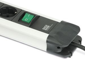 Listwa zasilająca Bachmann przeciwprzepięciowa 6 gniazd 2 m srebrna (330.101) 2