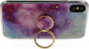 Etui SAMSUNG GALAXY A41 Marble Ring Holder Pierścień fioletowo-niebieskie 4