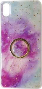 Etui SAMSUNG GALAXY A41 Marble Ring Holder Pierścień fioletowo-niebieskie 9