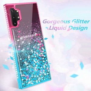 Etui SAMSUNG GALAXY A51 Diamond Liquid Przelewany Brokat różowo-niebieskie 2