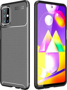Etui SAMSUNG GALAXY M31S Pancerne Shockproof Carbon Fiber czarne 1