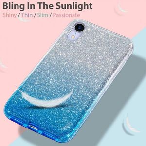 Etui SAMSUNG GALAXY S10 LITE Brokat Glitter srebrno-niebieskie 6