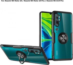 Etui XIAOMI MI NOTE 10 Pancerne Clear Carbon Ring czarne 3
