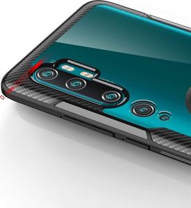 Etui XIAOMI MI NOTE 10 Pancerne Clear Carbon Ring czarne 6