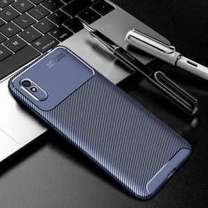 Etui XIAOMI REDMI 9A Pancerne Shockproof Carbon Fiber niebieskie 2