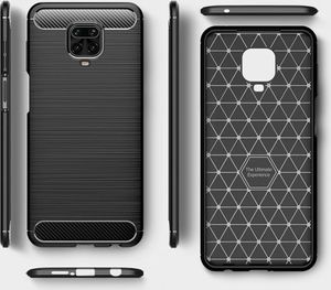 Etui XIAOMI REDMI NOTE 9S Pancerne Carbon czarne () - 8819200013299 5