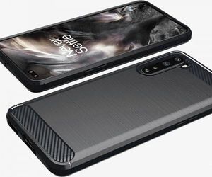 Hurtel Carbon Case elastyczne etui pokrowiec OnePlus Nord czarny 4