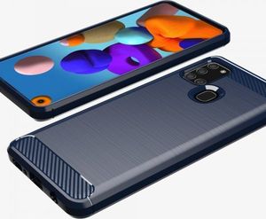 Hurtel Carbon Case elastyczne etui pokrowiec Samsung Galaxy A21S czarny 7