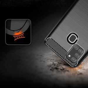 Hurtel Carbon Case elastyczne etui pokrowiec Samsung Galaxy A21S czarny 10