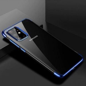 Hurtel Clear Color case żelowy pokrowiec etui z metaliczną ramką Samsung Galaxy A41 niebieski 2
