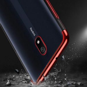 Hurtel Clear Color case żelowy pokrowiec etui z metaliczną ramką Xiaomi Redmi 8A czerwony 6